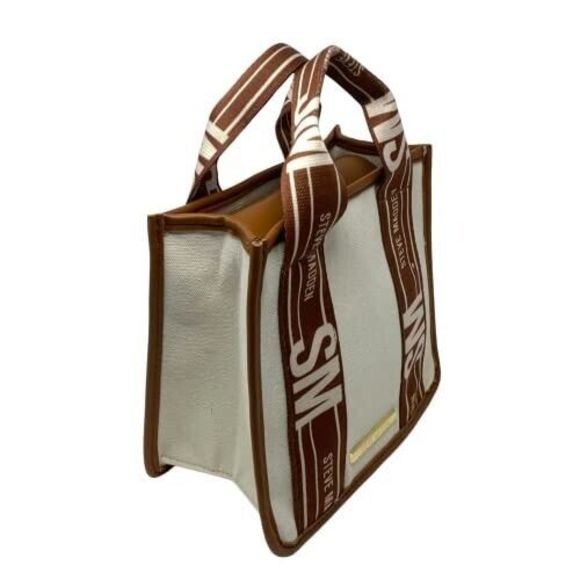 NWT Steve Madden Viral Tik Tok Bag Purse Bwebber Canvas Creme Brown - Picture 14 of 15